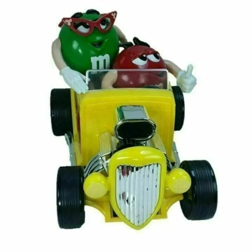 M & M Candy Dispenser Hot Rod Yellow‎ Roadster Rebel Without a Clue Jalopy Car
